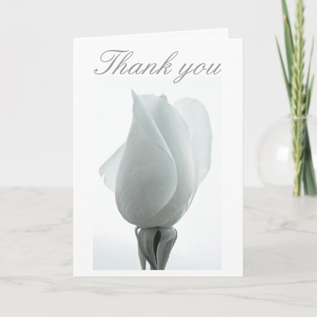 White rose bud ... Thank you card (Front)