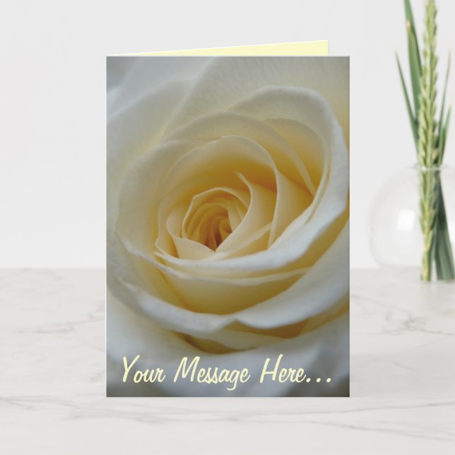 White Rose Card Rose  Personalised Flower Card (Front)