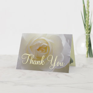 White Rose Card Thank You Personalised Flower Card