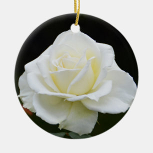 White rose ceramic tree decoration