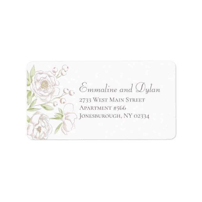 White Rose Classic Wedding Address Labels (Front)