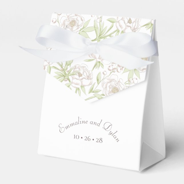 White Rose Classic Wedding Favour Box (Front Side)