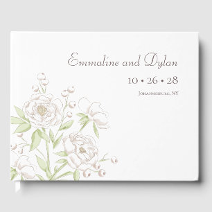 White Rose Classic Wedding Guest Book