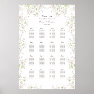 White Rose Classic Wedding Seating Chart
