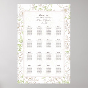 White Rose Classic Wedding Seating Chart
