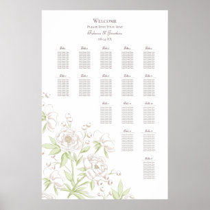 White Rose Classic Wedding Seating Chart