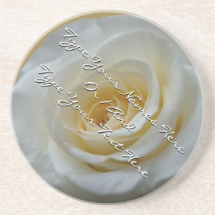 White Rose Coasters Personalised Rose Decor