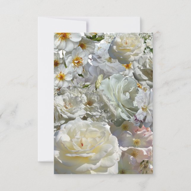 White Rose Collage  Card (Front)