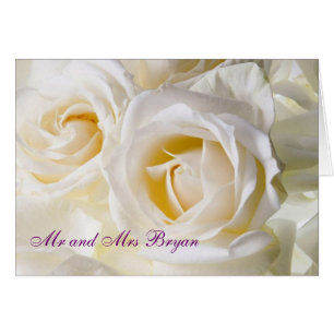 White Rose Custom Wedding Notecards