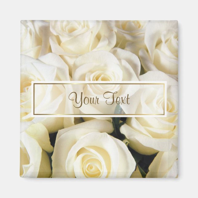 White Rose Elegance Template Magnet (Front)