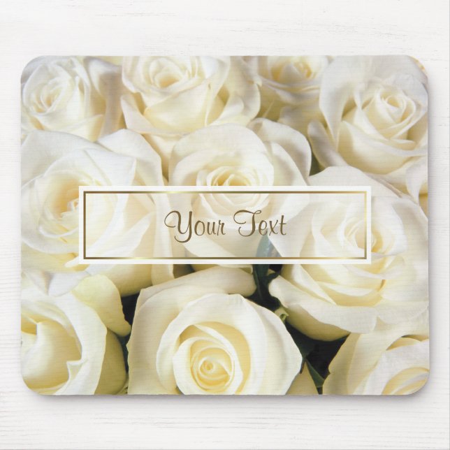 White Rose Elegance Template Mouse Mat (Front)