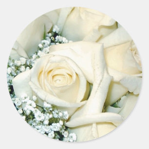 White Rose Envelope Seal Stickers