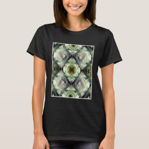 White Rose Floral Abstract Art  T-Shirt