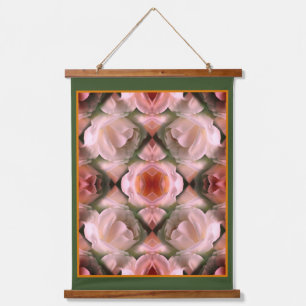 White Rose Floral Abstract Art Tinted Hanging Tapestry