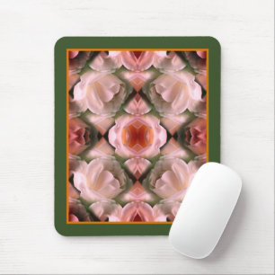 White Rose Floral Abstract Art Tinted Mouse Mat