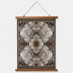 White Rose Floral Abstract Art Vintage Hanging Tapestry
