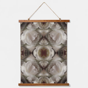 White Rose Floral Abstract Art Vintage Hanging Tapestry