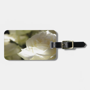 White Rose Floral Blossoms Destiny Gardens Luggage Tag