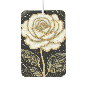 🤍 White Rose Floral Design For Car Accessories 🤍 Air Freshener