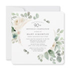 White Rose Floral Eucalyptus 90th Birthday Party