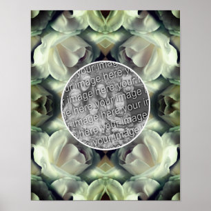 White Rose Floral Frame Create Your Own Photo Poster