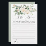 White Rose Floral Greenery Date Night Card<br><div class="desc">A beautiful white rose floral border tops this Date Night card. If you need more matching products please message me.</div>