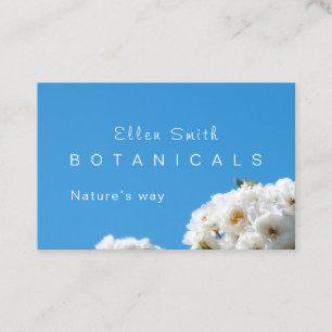 White rose floral UK & Euro business card