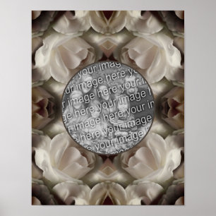 White Rose Floral Vintage Create Your Own Photo Poster
