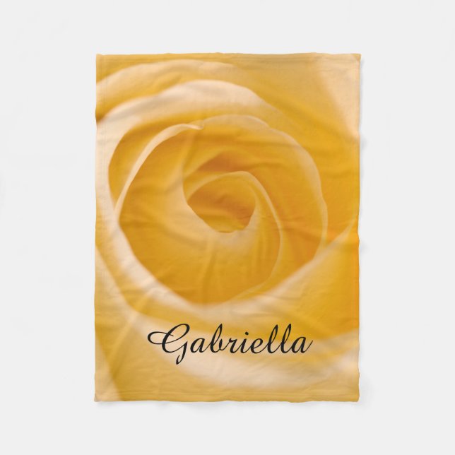 White Rose Flower Blossom Fleece Blanket (Front)