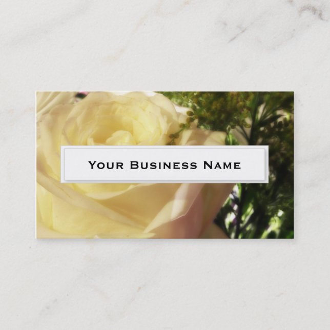 White Rose Flower Business Cards (Front)