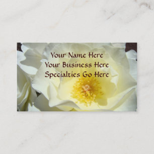 White Rose Flower Business Cards custom Yellow