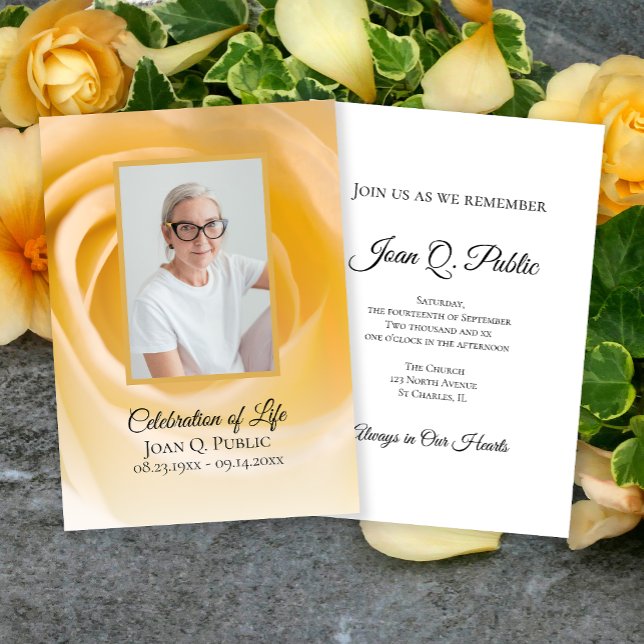 White Rose Flower Celebration of Life Memorial Invitation (Creator Uploaded)