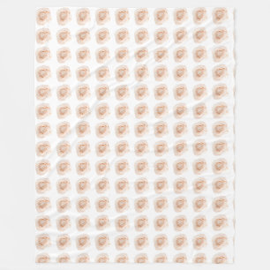 White Rose Flower Fleece Blanket
