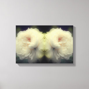 White Rose Flower In Bloom Abstract Canvas Print
