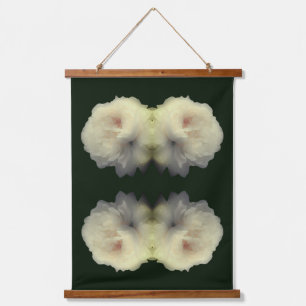 White Rose Flower In Full Bloom Abstract Hanging Tapestry