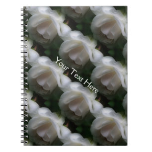 White Rose Flower Nature Art Pattern Notebook