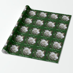 White Rose Flower Personalised Wrapping Paper