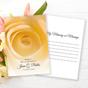 White Rose Flower Share a Memory Funeral  Card