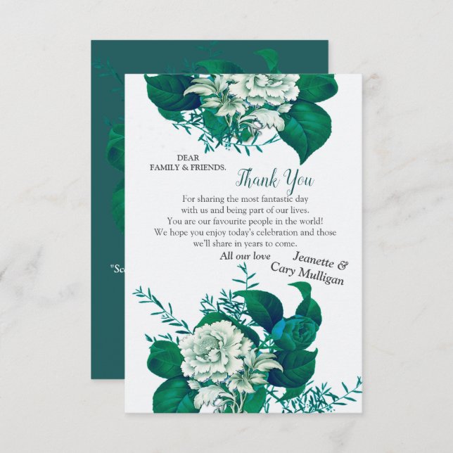 White Rose Flowers on Blue pattern paper  RSVP Card (Front/Back)