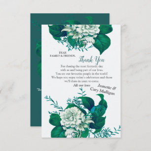 White Rose Flowers on Blue pattern paper  RSVP Card