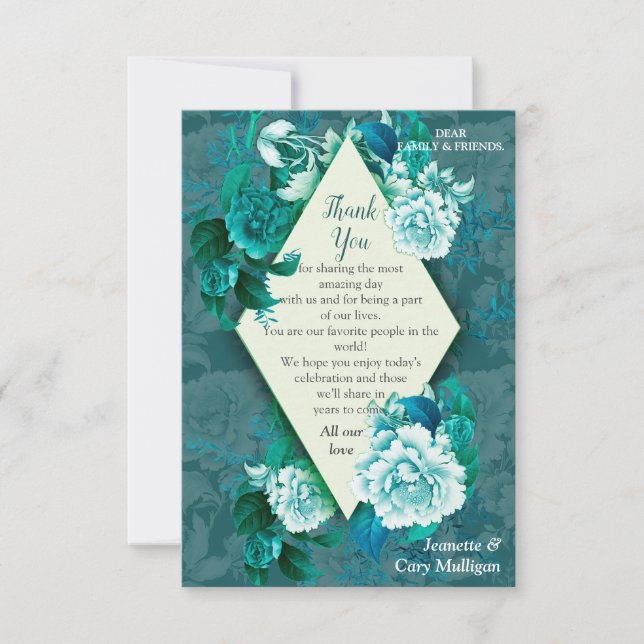 White Rose Flowers on Blue pattern paper  RSVP Card (Front)
