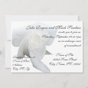 White Rose Formal Wedding Personalised Invitation