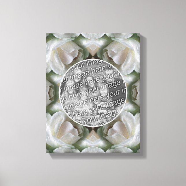 White Rose Frame Create Your Own Photo Canvas Print (Front)