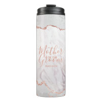 White & Rose Gold Agate Marble Mother of the Groom