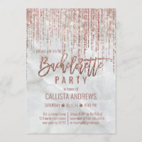 White Rose Gold Glitter Pearl Marble Bachelorette