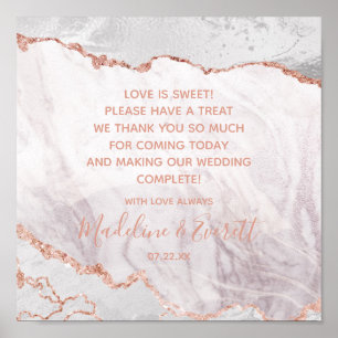 White & Rose Gold Love is Sweet Treat Table Sign