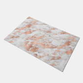 White & Rose Gold Marble 3 Doormat (Angled)