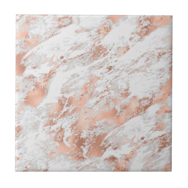 White & Rose Gold Marble 3 Tile (Front)