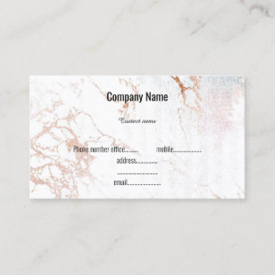 WHITE ROSE GOLD MARBLE  BUSINESS CARD
