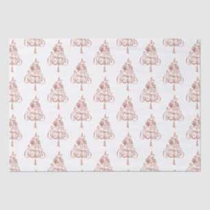 White Rose Gold Merry Christmas Tree Tissue Paper